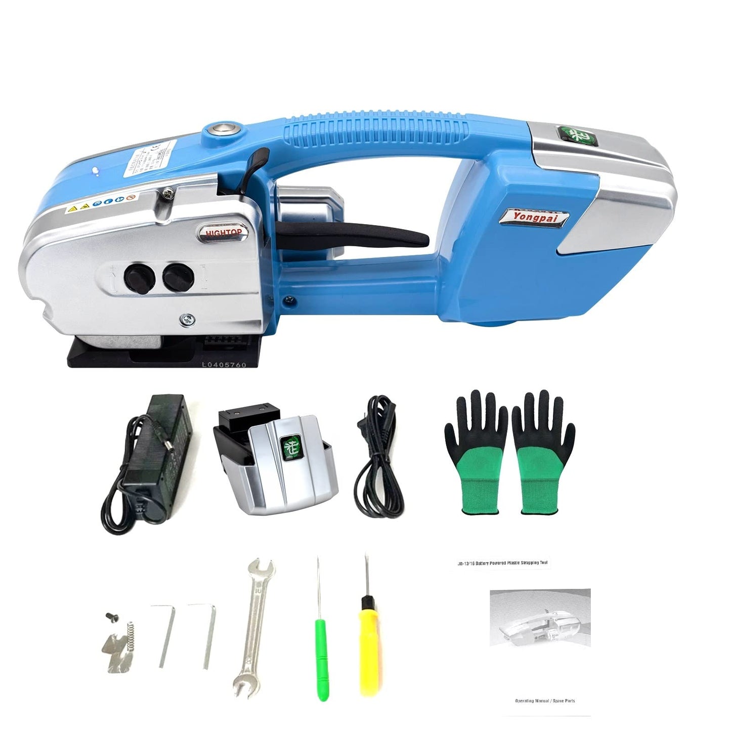 CAPTOK Electric Strapping Machine for 1/2-5/8 Inch Wide PP/PET Strap - Automatic Tool With 4000mAh Two Battery Hot Melting Box Pallet Packaging Baler Powered Banding Tools