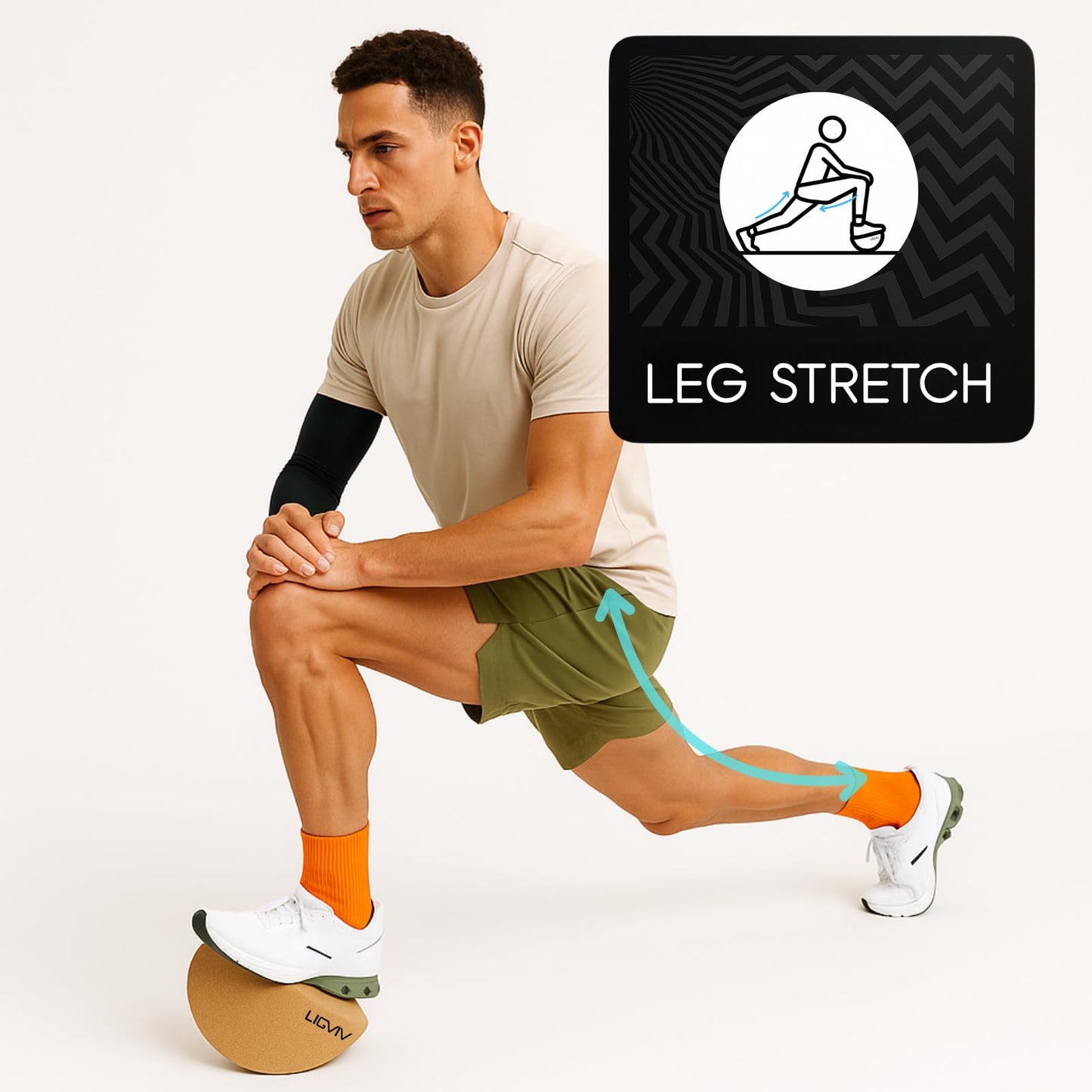 LIGVIV Calf and Foot Stretcher, Adjustable 0-90° Cork Rocker Board for Muscle Stretching, Physical Therapy and Plantar Fasciitis Relief