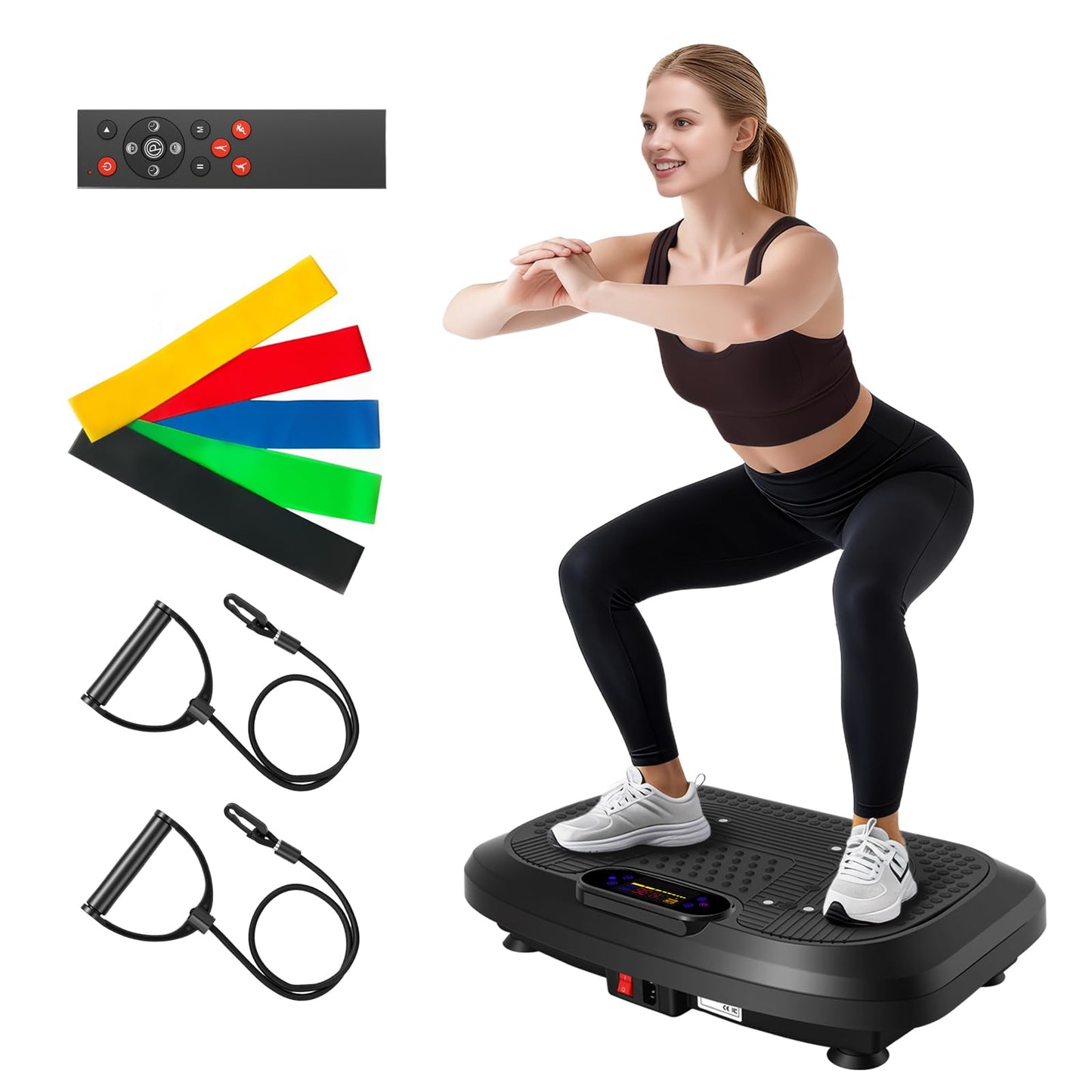ALSO GO Large Vibration Plate Exercise Machine, 200 Speeds & 10 Models, 500LB Capacity, LED Display, Bluetooth Audio, Shake Plate with Loop Bands for Full Body Fitness, Lymphatic Drainage, Pain Relief