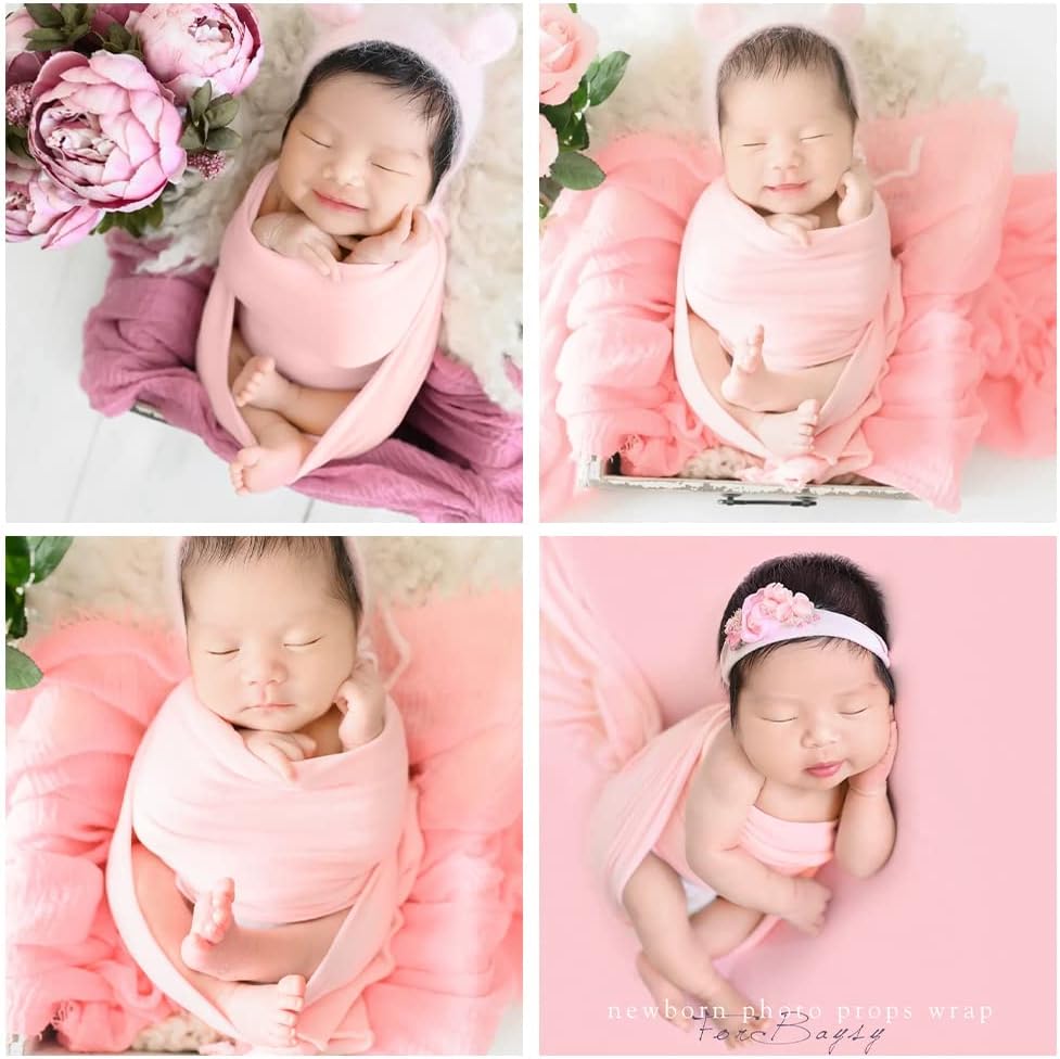ForBaysy Newborn Photography Props Swaddle Newborn Wraps for Baby Boys Girls Infant Baby Photo Props Shoot Stretch