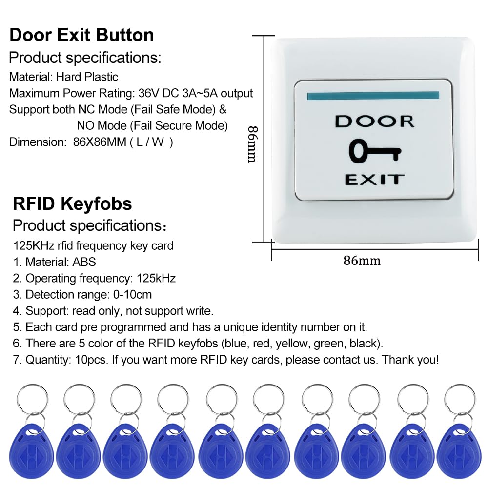 This WiFi-Enabled Graffiti Access Control System Features a Complete Waterproof RFID keypad, a 180kg/350lb electromagnetic Lock, a DC12V/3A Power Supply, an exit Button, and 10 125kHz Key Tags.