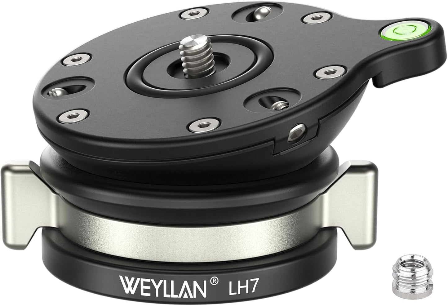 WEYLLAN LH7 1/4'' 3/8" 10kg/22lbs Leveling Head Tripod Leveling Base for Camera Tripod Leveler Aluminum Alloy Tripod