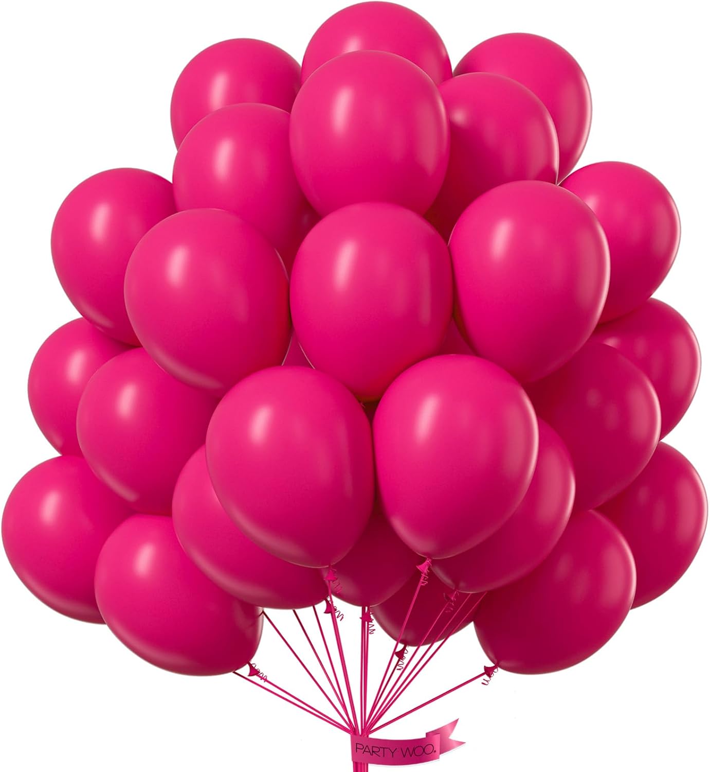 PartyWoo Hot Pink Balloons - 100pcs 12 Inch Magenta Fuchsia Balloons for Celebrations & Events
