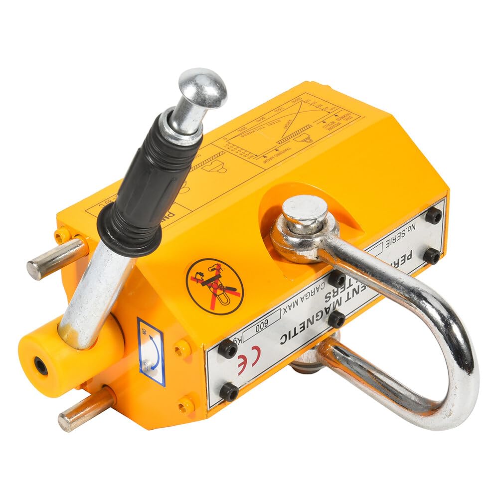 SCITOO - Permanent Magnetic Lifter Heavy Duty Steel Lifting Hoist Crane Tool 1320LB 600KG