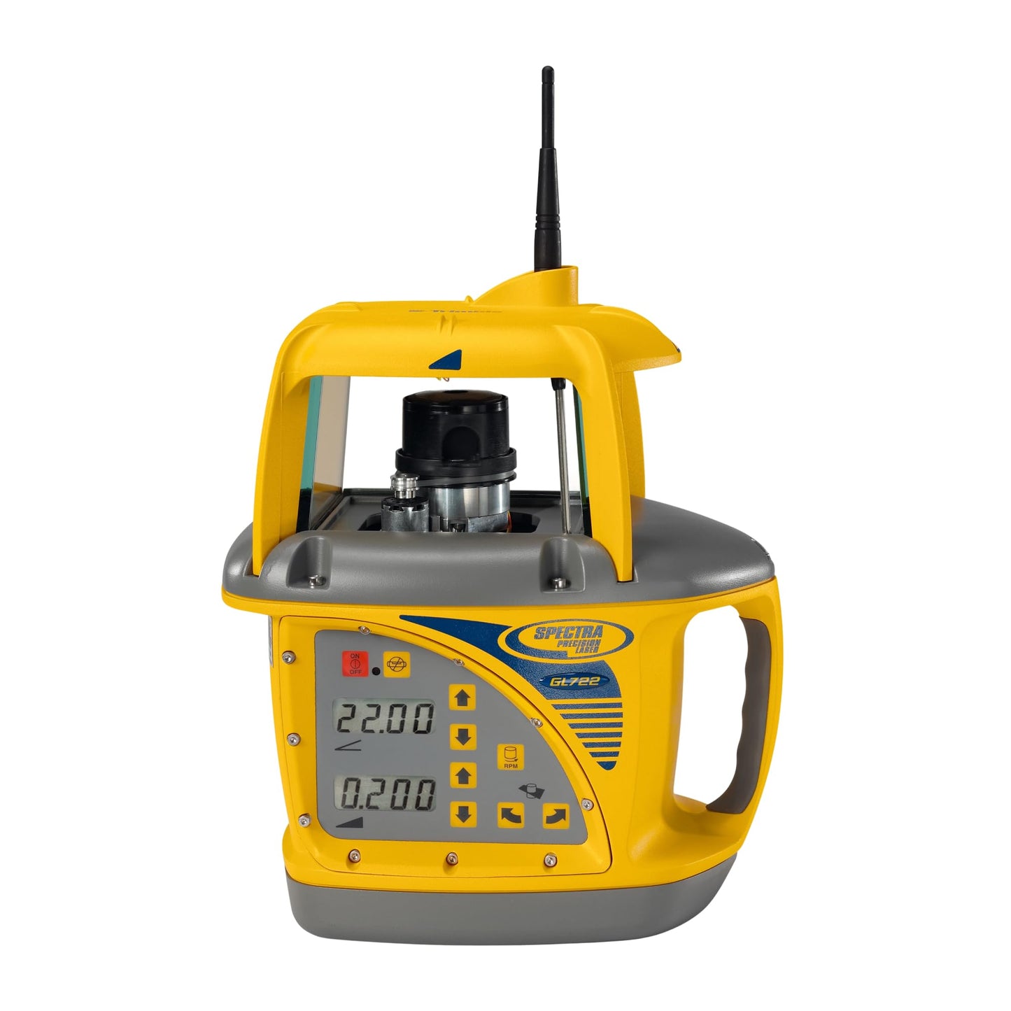 Spectra Precision GL722 Dual Grade Laser with CR600 Receiver, RC703 Long-Range Radio Remote Control, NiMH Rechargeable Batteries, Charger, Storage Case