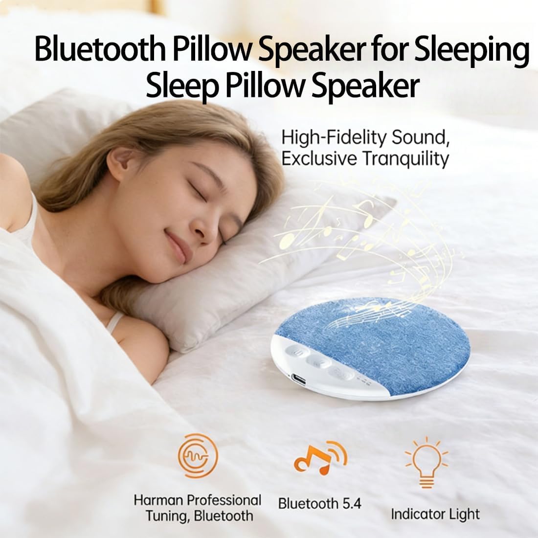 Scabre S1 2026 2PCS) Under Pillow Speaker, Ultra Thin Bluetooth Pillow Speaker for Sleeping, Wireless Hi-Fi Pillow