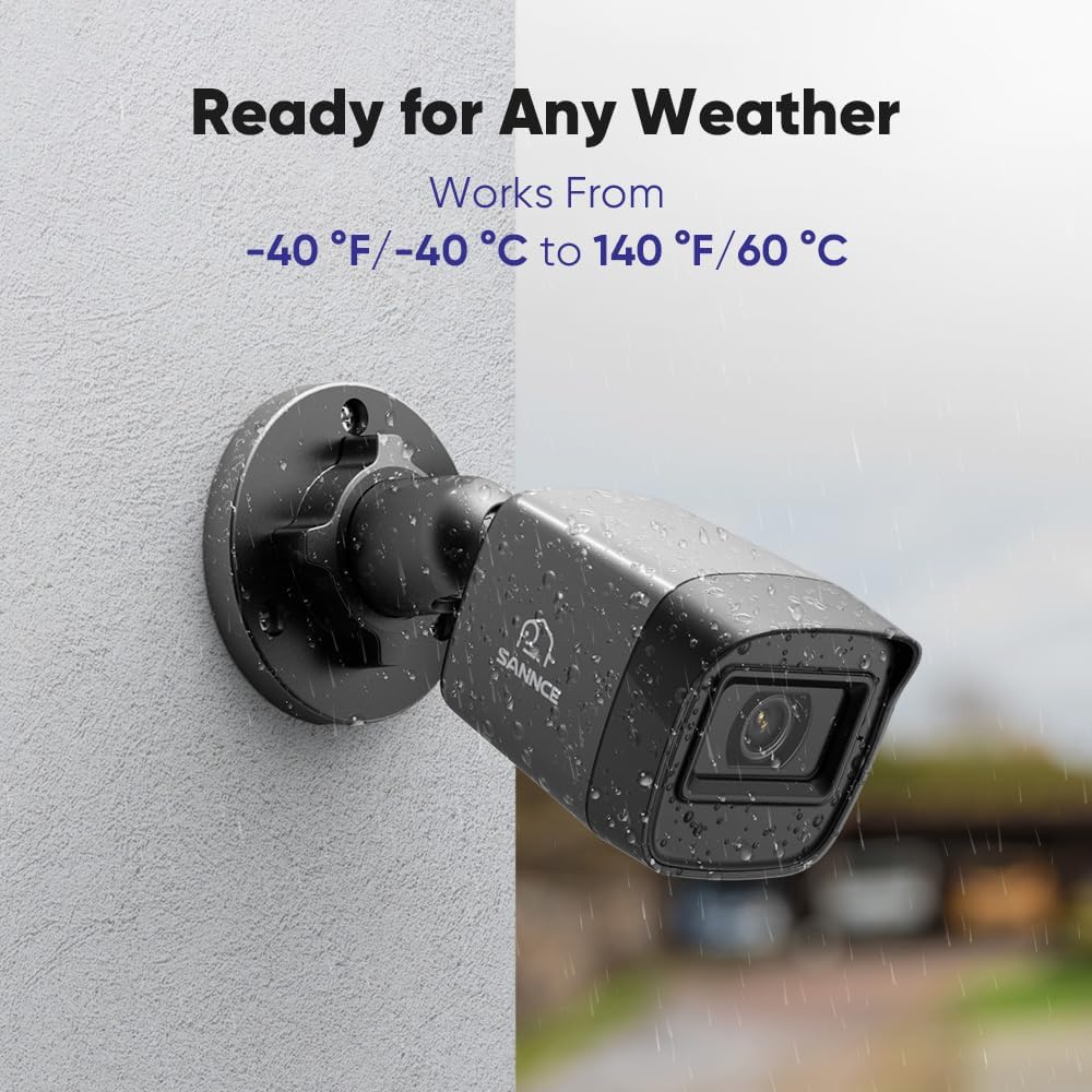 SANNCE 2MP 1080P 66ft IP67 Security Camera - TVI High Clarity Bullet Camera Up to Night Vision with IR LEDs Waterproof