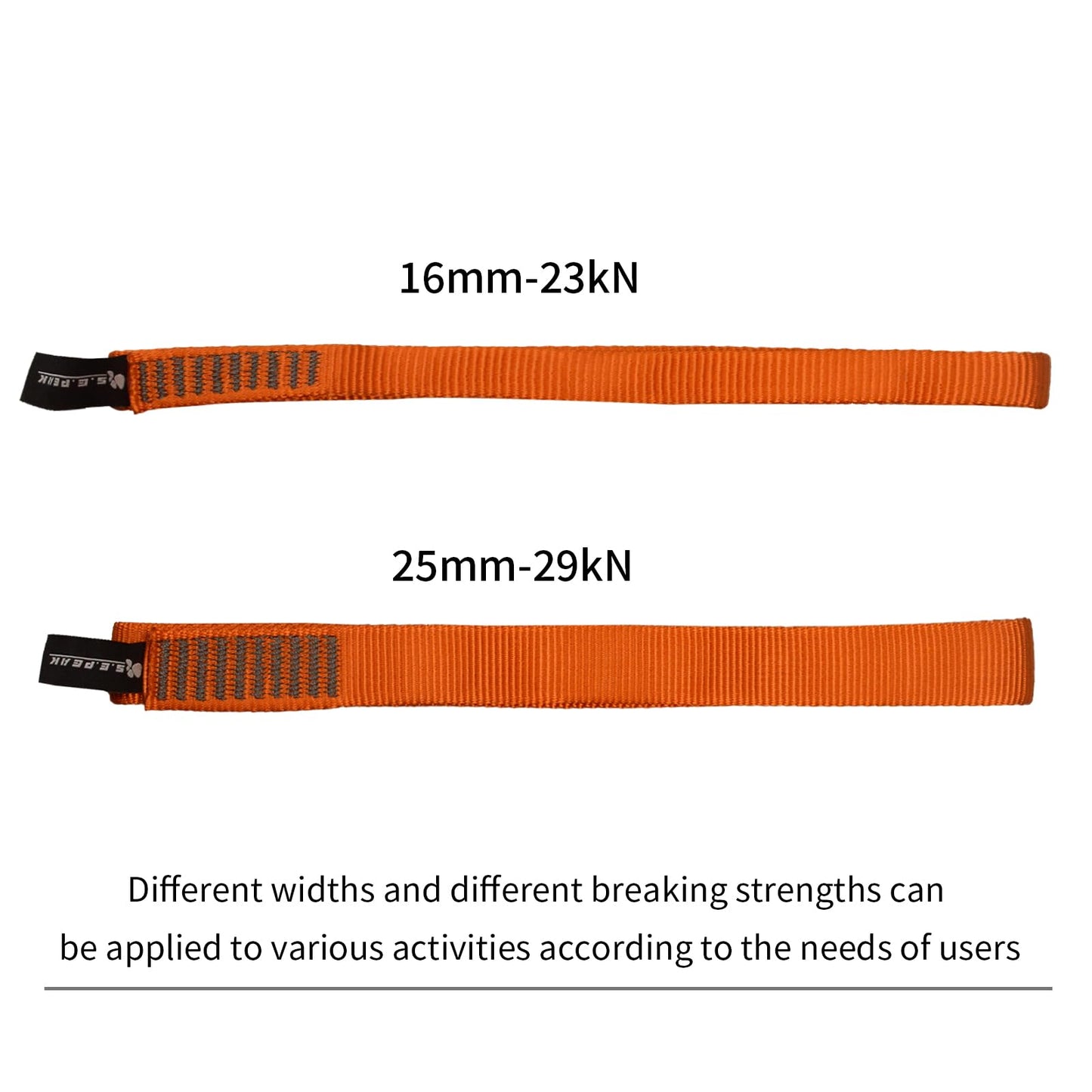SEPEAK 25mm Nylon Tubular Webbing 1-Inch, 29kN/6520lbs, UIAA Certified Webbing Straps for Rappelling,Climbing,1pc,48inch,Orange