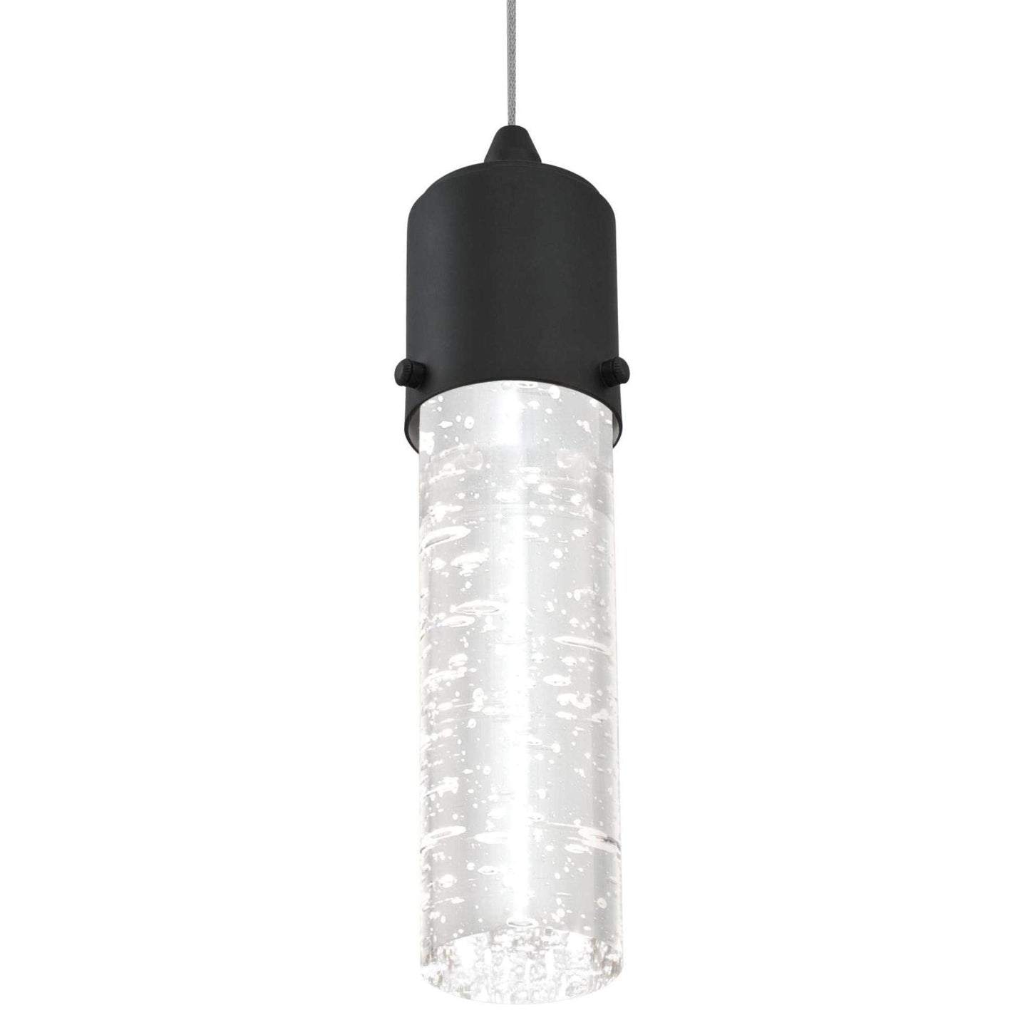 Westinghouse 6372300, Matte Black Finish with Bubble Glass Cava One-Light LED Indoor Mini Pendant, one size