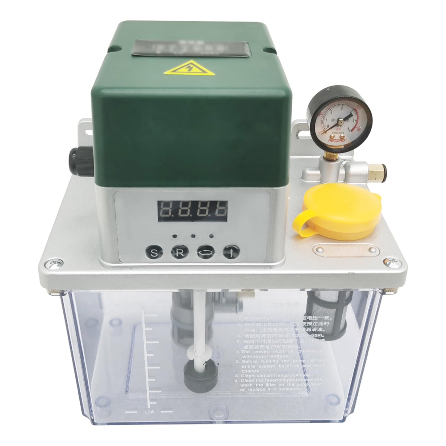 INTBUYING 220V 3L Automatic Lubricating Oil Pump 5Mpa High-Pressure Lubrication Oil Gear Pump Digital Display for Machine Tools Milling Lathe Printing Textile