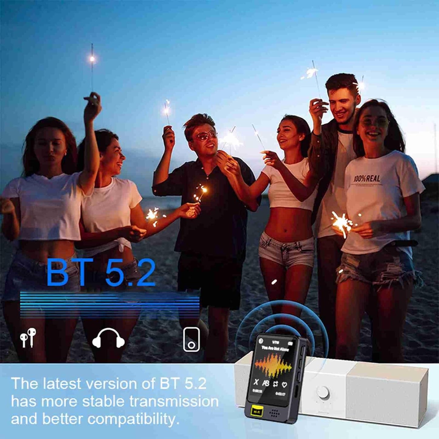 SENECESLI MP3 MP4 Mp3 Player with Bluetooth, Music Player with USB Charging, HiFi Sound Quality, Digital Music Player