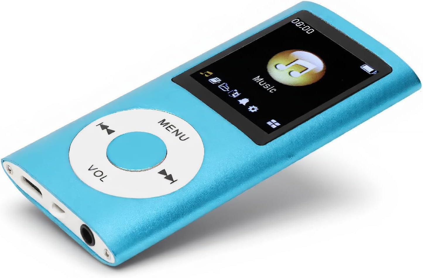 Luqeeg MP3 MP3 1.8 Inch 64GB Player, Portable Lossless Sound Slim Music Player with Earphone, LCD Screen Digital Music