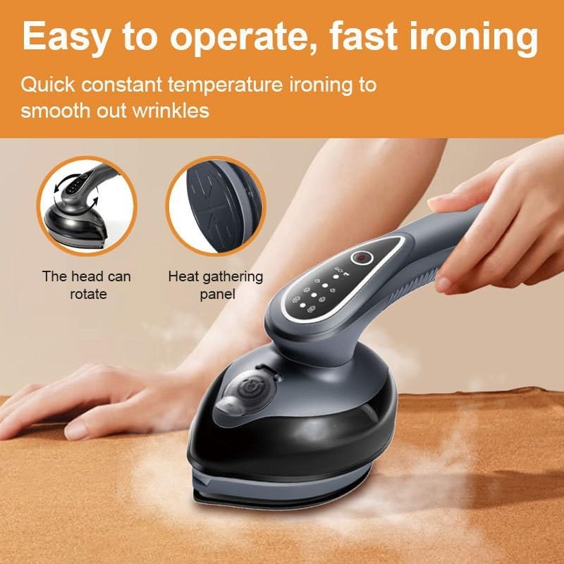 Skiennix Travel Steamer Iron - 1100W Handheld Portable Steamer with 120ml Tank | Fast 25s Heat-Up (Gray)