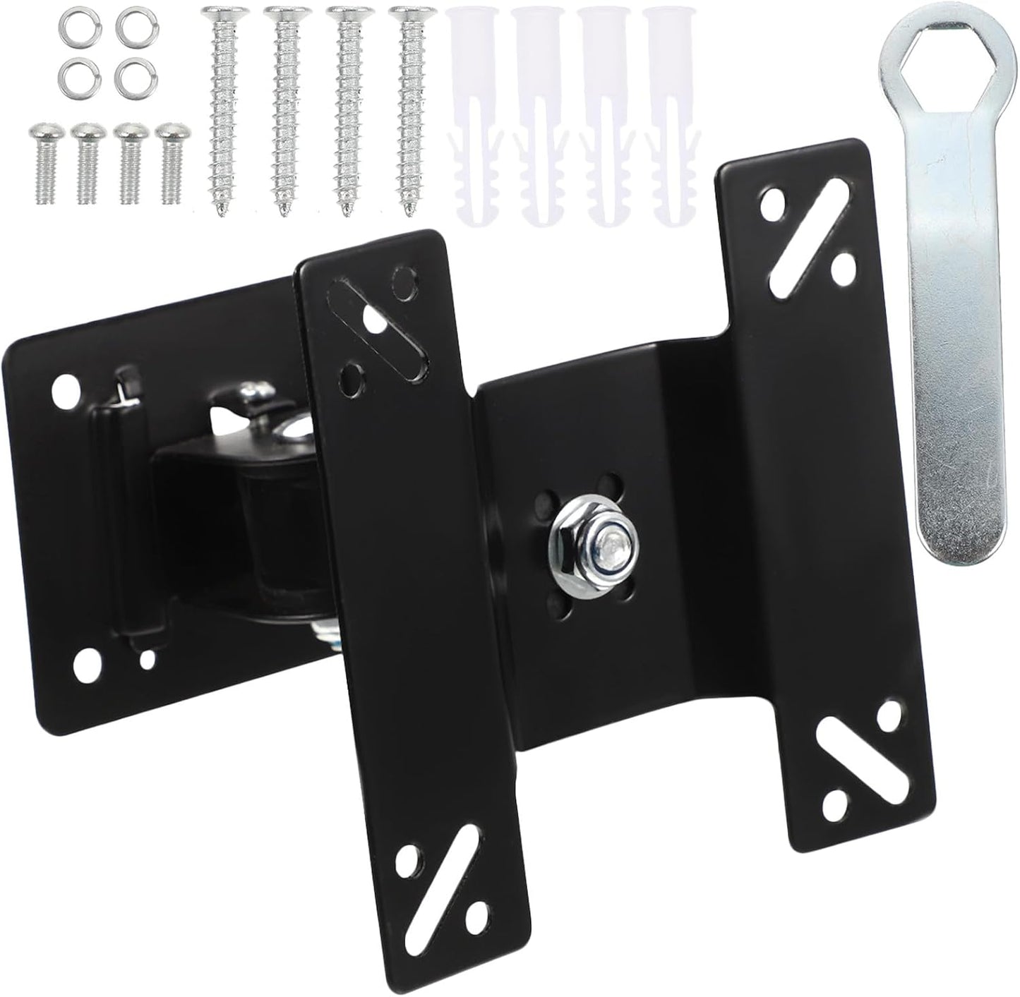 jojofuny 14-27 Inch Wall Mounted Monitor Mount Bracket Metal Rotation Swivel LCD Tv Stand for Home Office Flat Screen