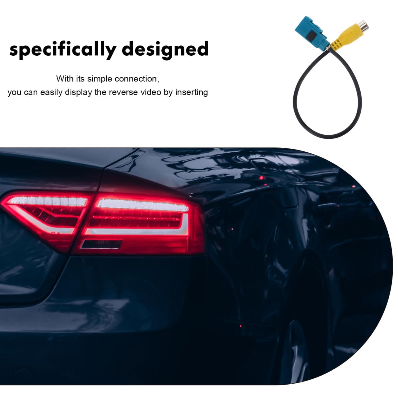 Generic Backup Camera Video Harness Adapter for Navigation Durable Reverse Display Connector for Cars High-Definition