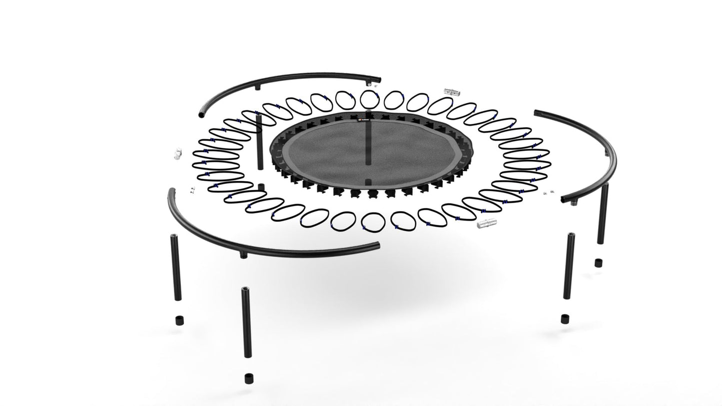 bellicon Mini Trampoline 44'' (Orange) | Bungee Suspension up to 440 lbs | Indoor Fitness Rebounder for Adults | Screw-in Legs