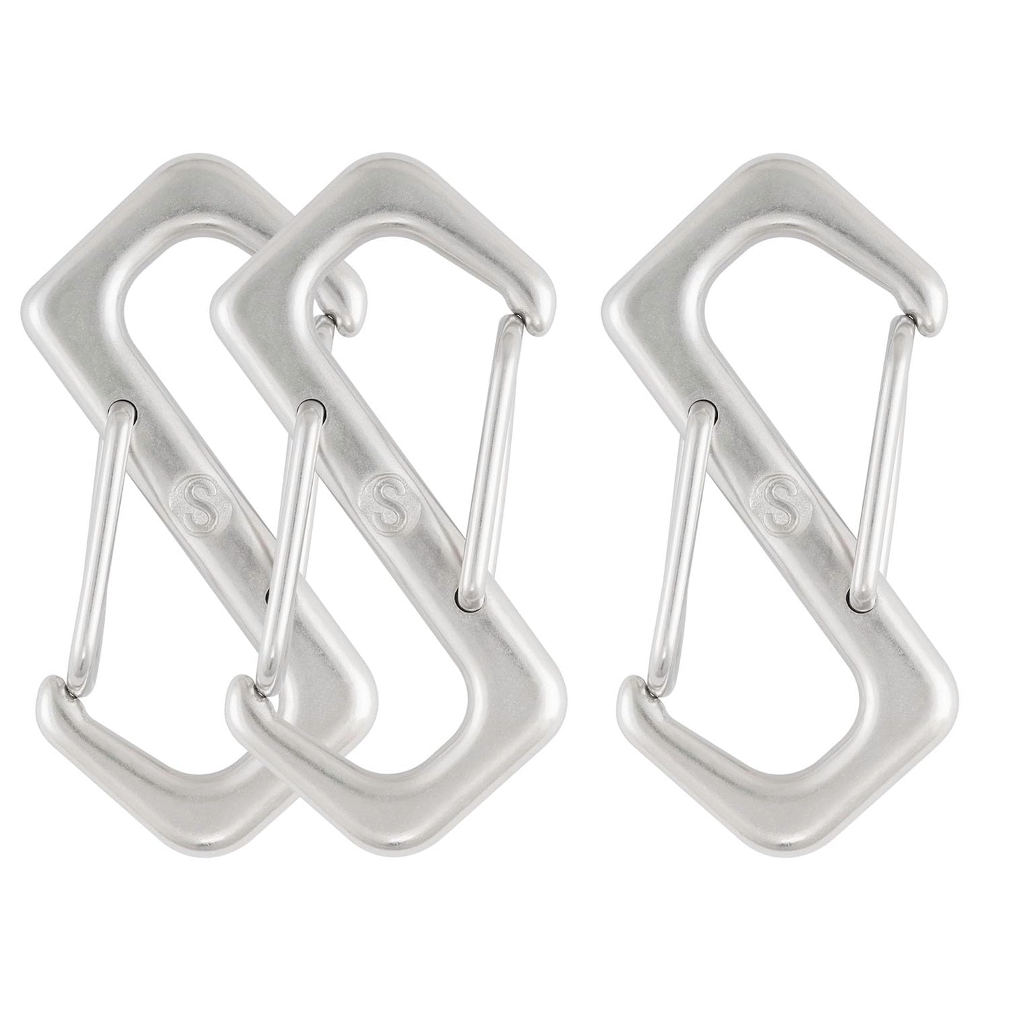 SHONAN Double Sided Carabiner S Biner, 2-1/3" Dual Gate S Clip Stainless Steel S Shaped Carabiner Key Holder