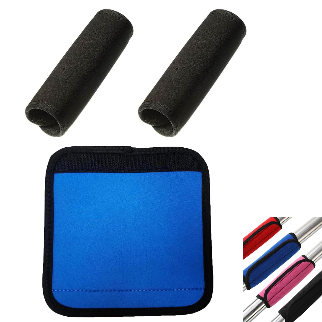 SquEqu 3 Pack Pull Up Bar Grips Dumbbell Grips Barbell Handle Grips Gymnastic Rings Grip Wrap Soft Buffer Cover for Pilates Bar Workout Bars Gymnastics Bar Fitness Exercise Bar Doorway Chin Up Bar