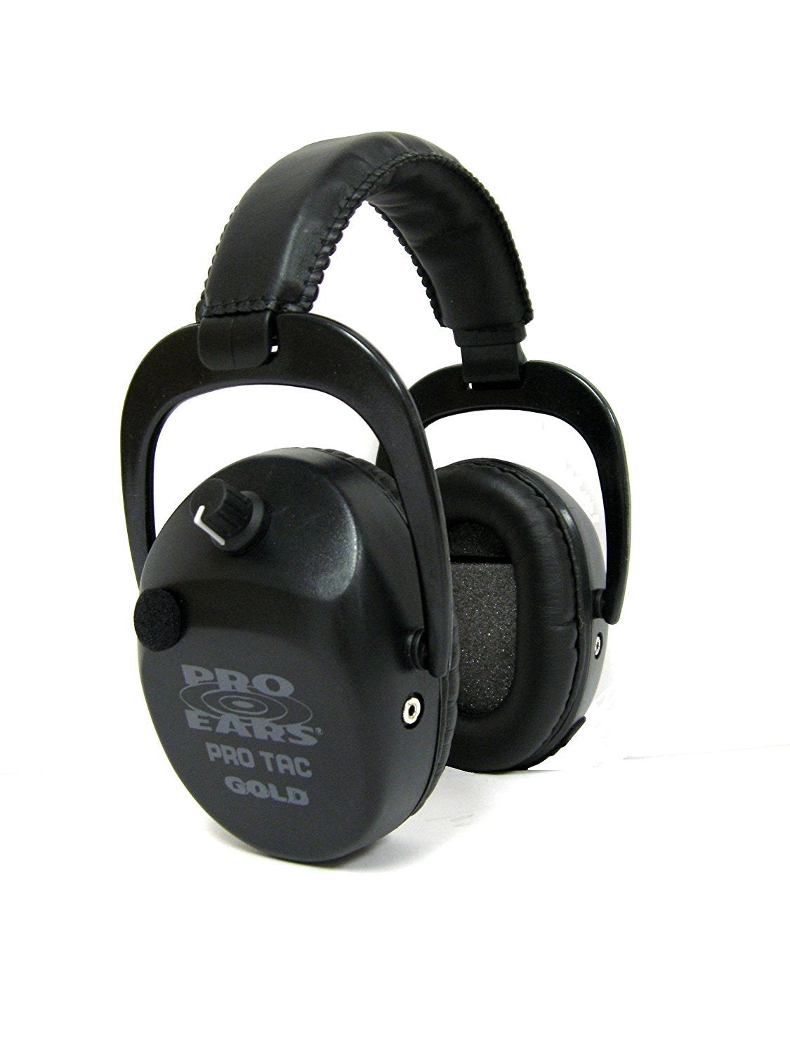Pro Ears - Pro Tac SC Gold - Military Grade Hearing Protection and Amplification - NRR 25 - Ear Muffs - Lithium 123a Batteries - Black, (GSPTSTLLBLACK)