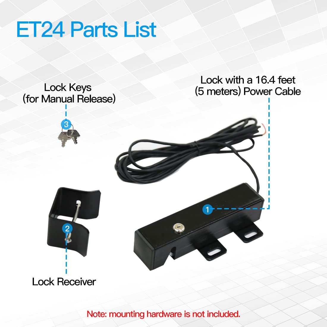 TOPENS ET24 Automatic Electric Gate Lock for DC 24V Swing Gate Opener Gate Operator System Device Safe Security Gate Lock
