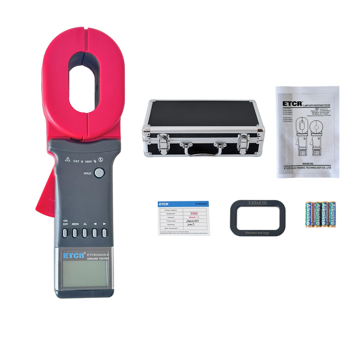 ETCR ETCR2000A+ Clamp On Digital Ground Resistance Meter Tester 0.01-200Ω