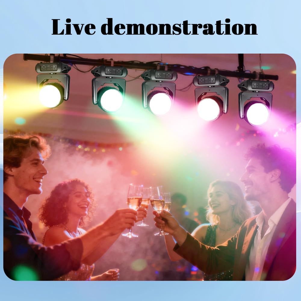 MINGJIE 19x15W Moving Head Stage Light,RGBW 4-in-1 LED Zoom Beam Wash Strobe Effect,DMX Sound Activated,540° Pan 270° Tilt,Professional DJ Lighting for Club Wedding Party Bar (Luces para) (1Pack=2pcs)