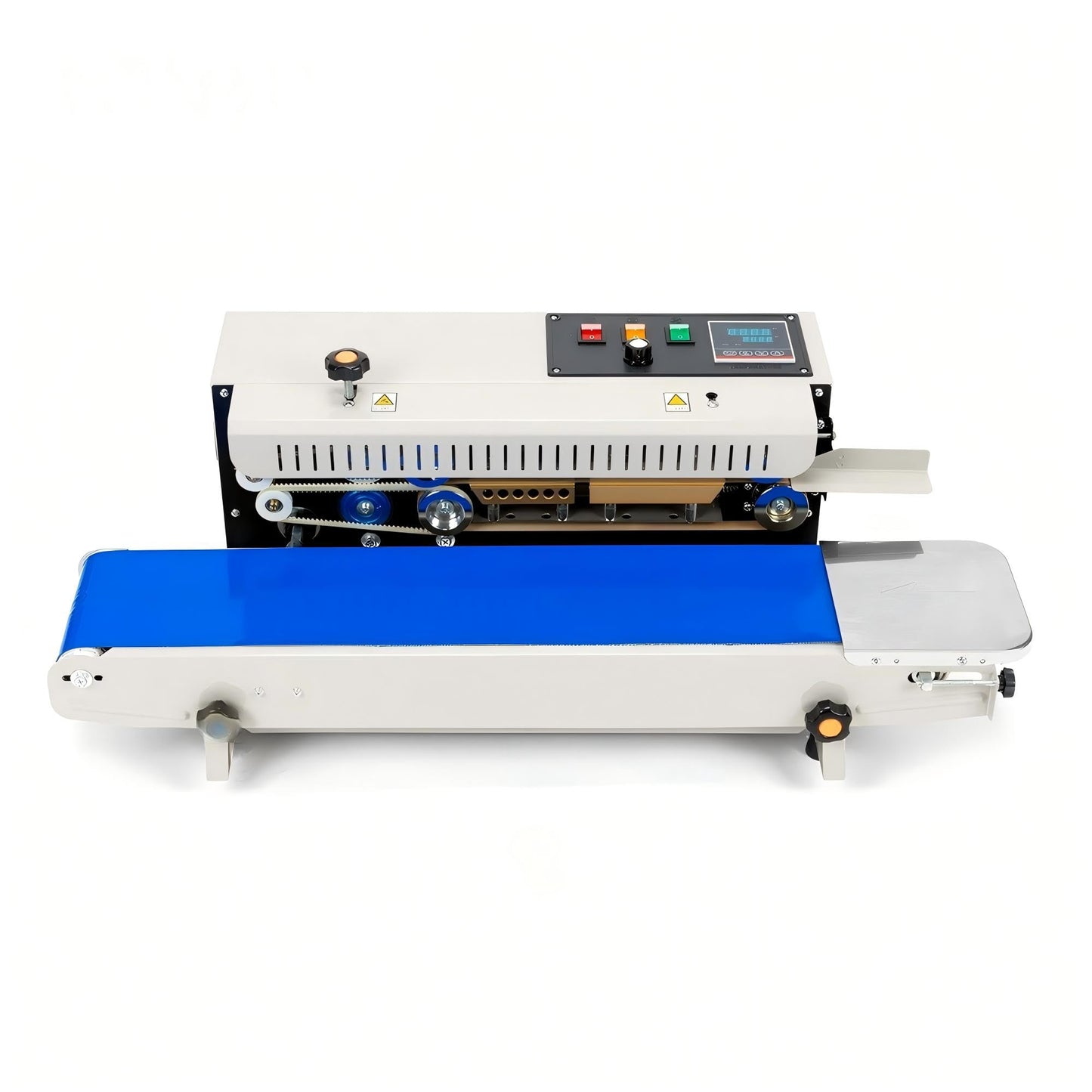 VONPACK FR-900 Automatic Continuous Band Sealing Machine, 110V Bag Sealer Industrial Factory Kitchen Packing Machine Heat Sealing Adjustable Intelligent Temp Control for Plastic Bag Food Film