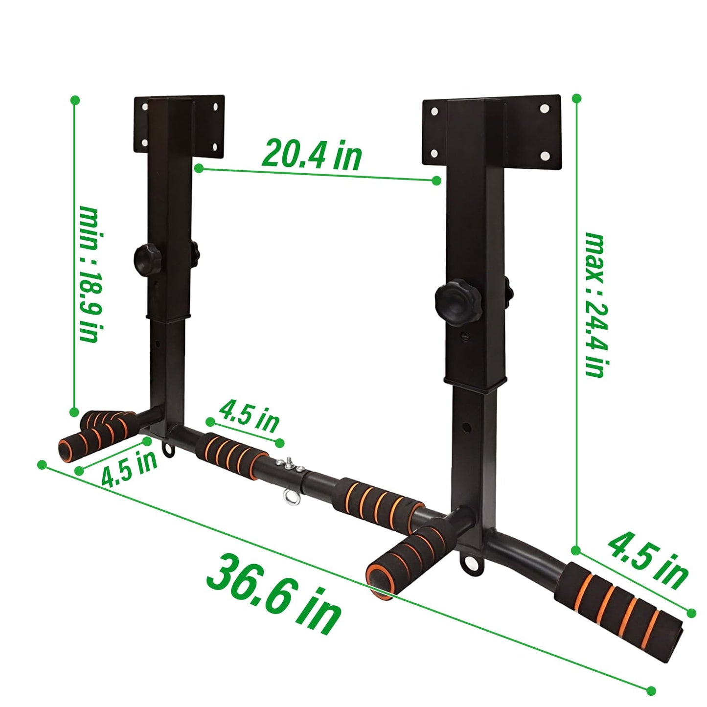 ptlsy Joist Mount Pull Up Bar Wall Mounted Pull Up Chin Up bar for Home Gym Workout Supports to 440 Lbs