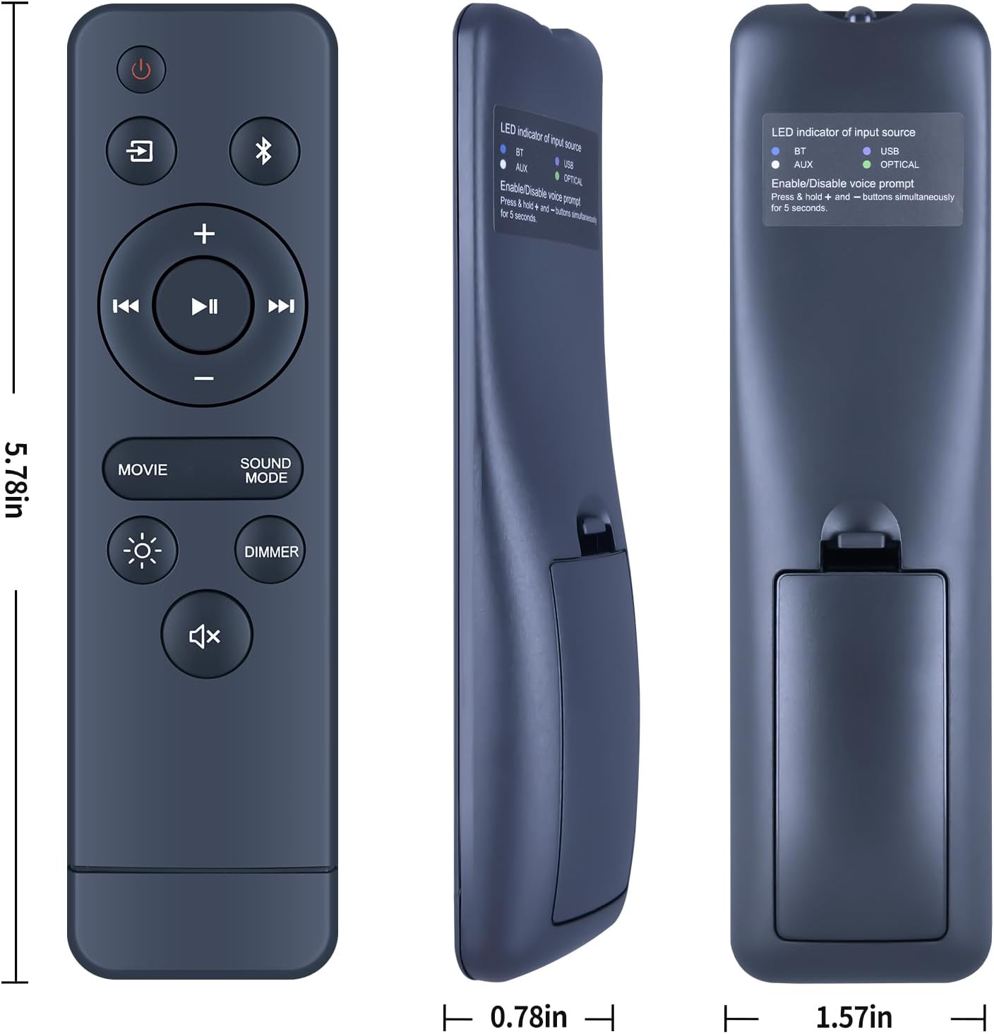 RYQIF 20 Inch 100075108 Replacement Remote Control Intended for Onn Soundbar Sound Bar Speaker
