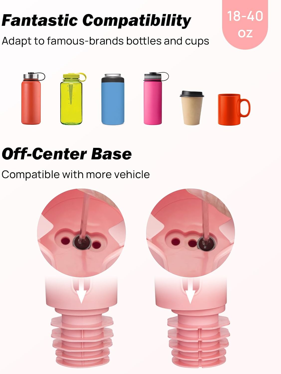 360 Smartphones,Pink,1 Pack JOYTUTUS Cup Holder Phone Mount for Car, Car Cellphone Large Adapter Long Arm with Degree