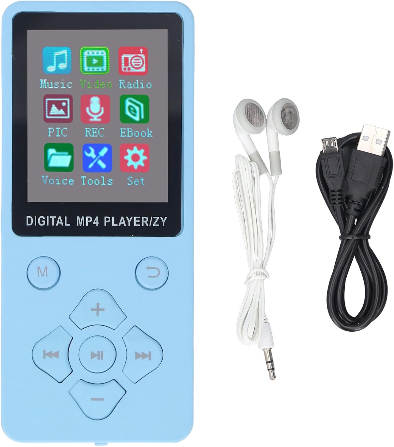 Yunseity MP3 1.8in MP4 10 Bluetooth Player, Portable HiFi Sound Music Player Built in HD Speaker, Color Screen Player