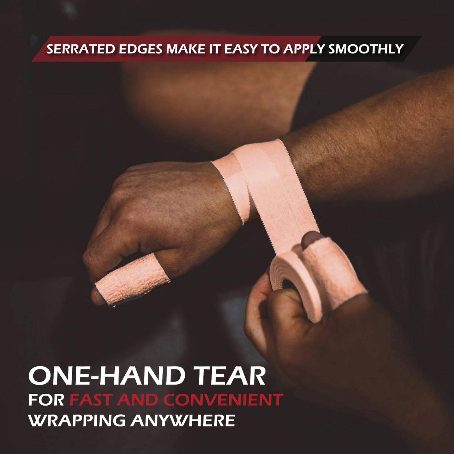 Massner Athletic Tape Tan 1.5" x 45ft Per Roll (720ft Total) Pack of 16 – Strong Sports Tape for Wrists, Ankle & Hands – Latex-Free Gym Tape for Training, Football, Running & Weightlifting Recovery