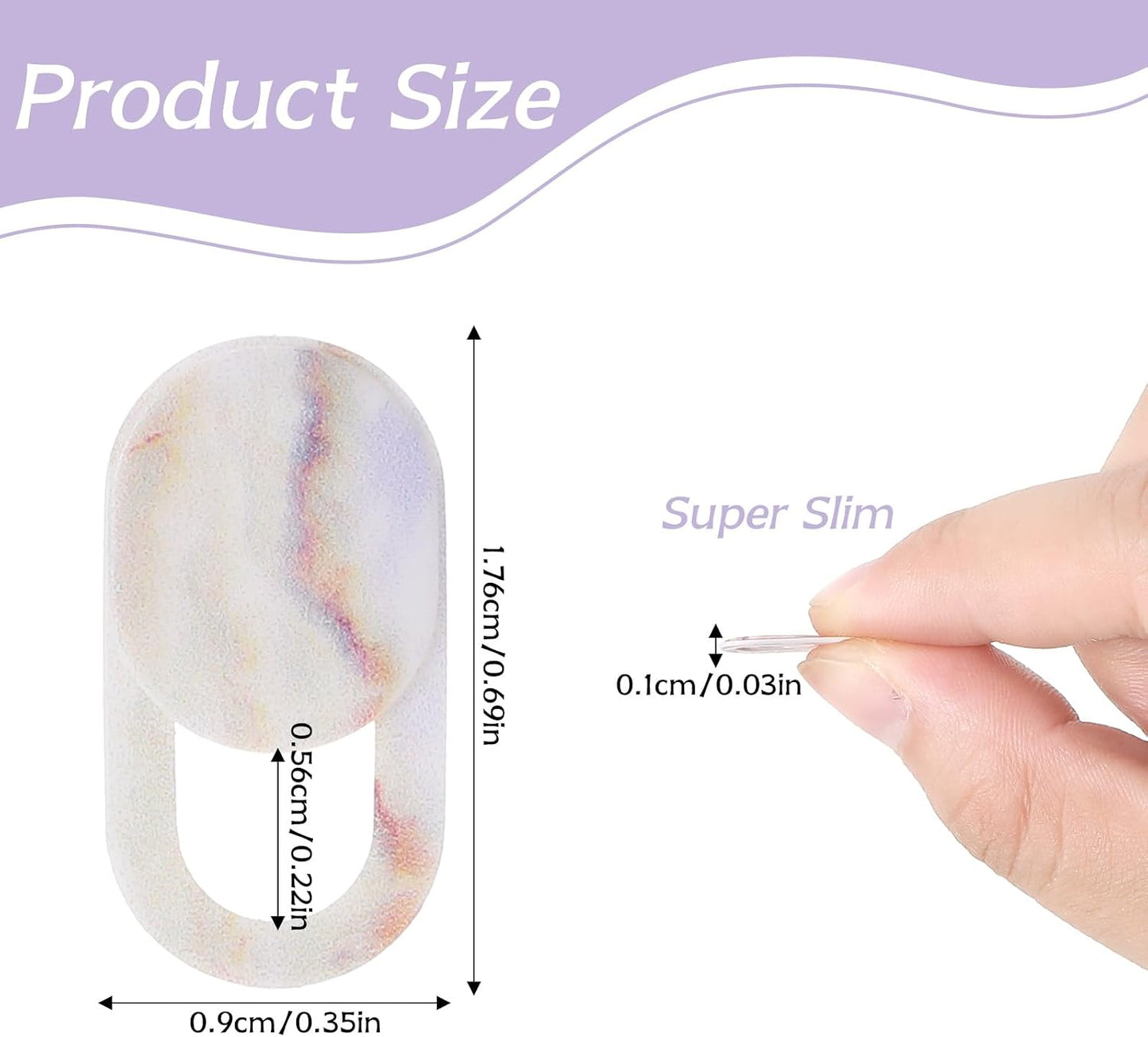 JIYIN 8PCS Laptop Camera Cover Slide, Marble Webcam Cover Slide Phone Camera Cover, Ultra-Thin Computer Camera Cover