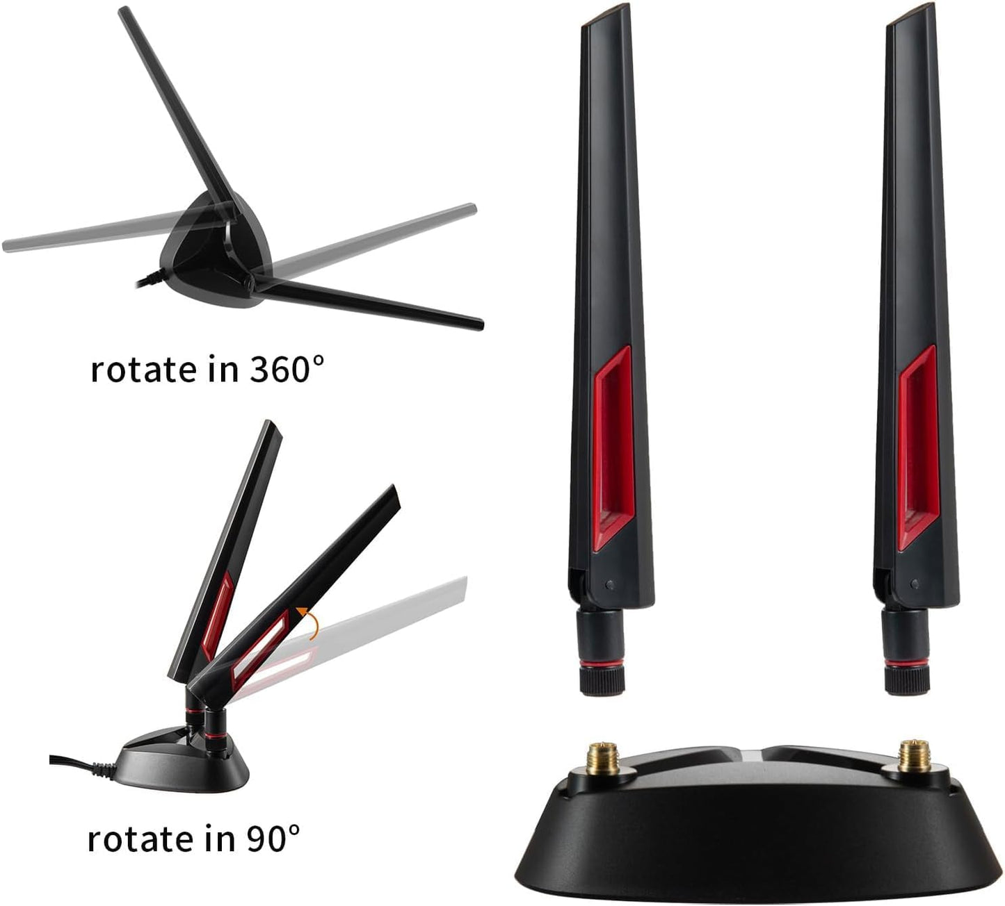 eifagur 7 9dBi 7 WiFi Antenna Magnetic Base Antenna with RP-SMA Male Connector for WiFi Router PC Desktop Computer