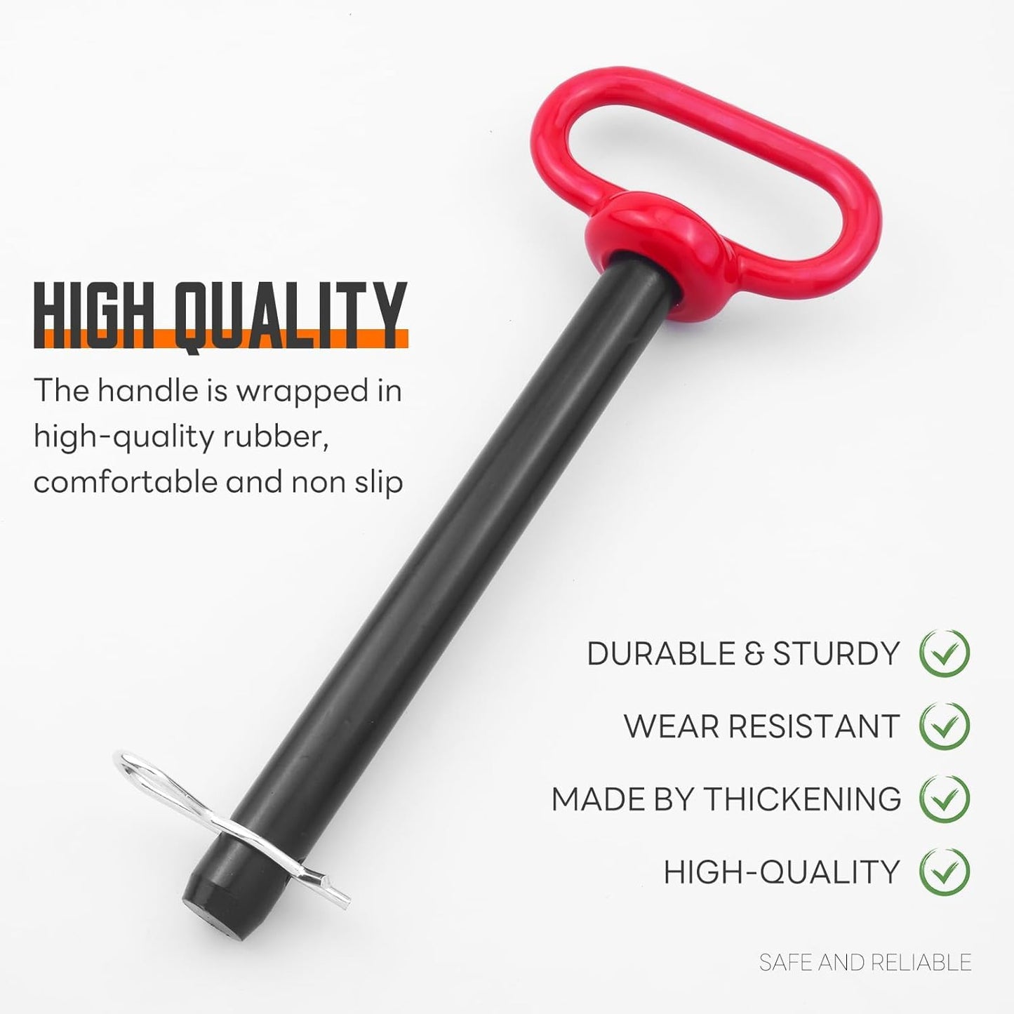 LOUZAGO 2 Pcs Hitch Pin, 3/4 x 6-1/2 Inch Tractor Towing Hitch Pin and Clip Trailer Gate Pin, Heavy Duty Lawn Mower Trailer Hitch Pins for Trailer, Boat, Truck (3/4 x 6-1/2 Inch)