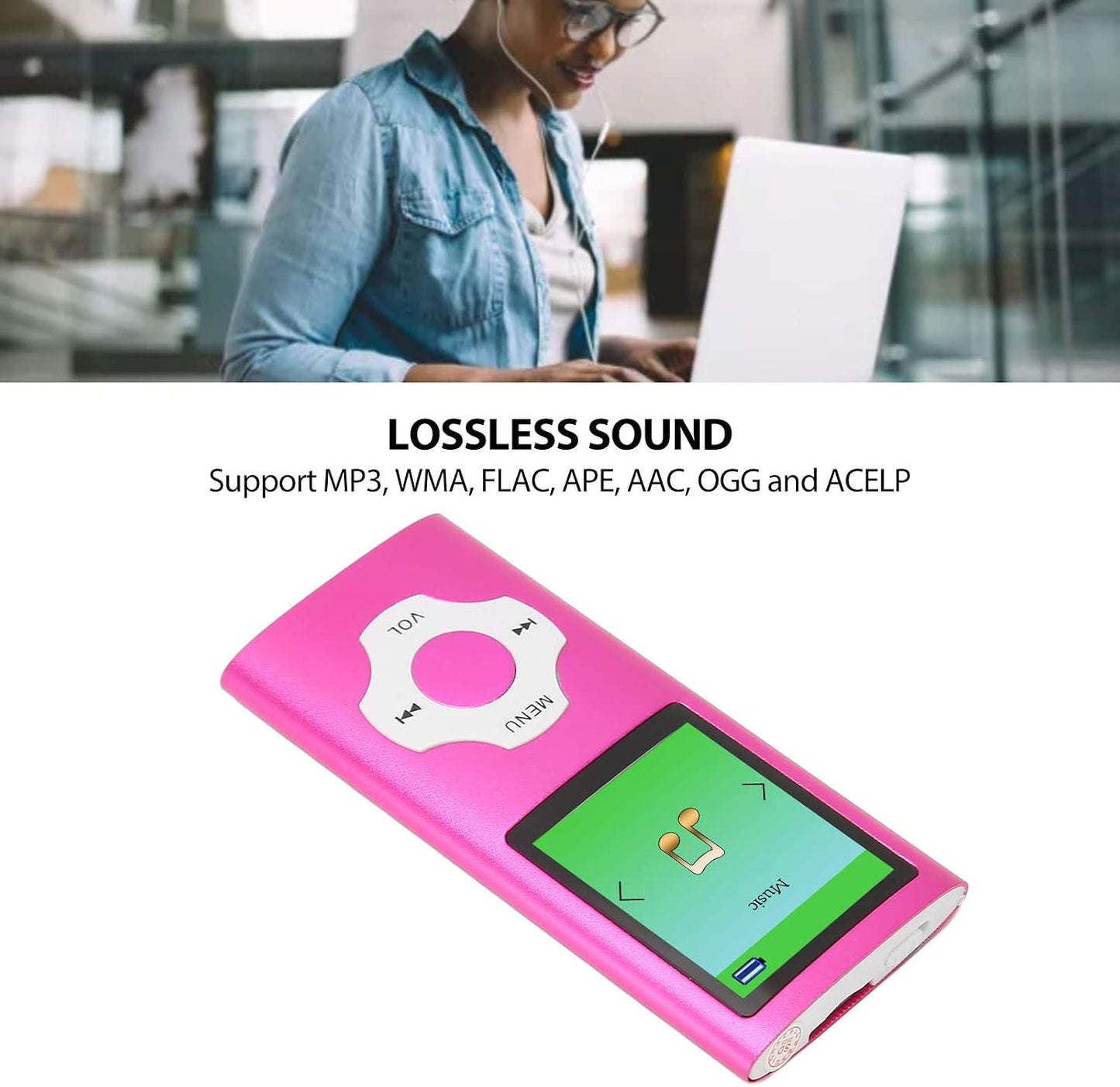 Jectse MP3 MP3 MP3 Player, Kids Player Portable Audio Music Player with FM Radio, Voice Recorder, E Book, HiFi Lossless