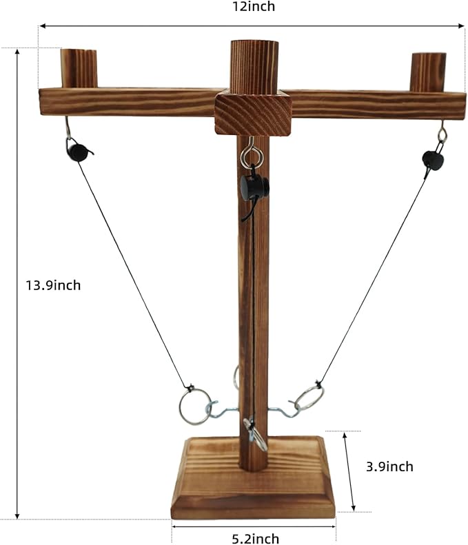 Hook and Ring Game, Large Ring Toss Game for Adults, Ring Game on a String, Tabletop Games, Hook Game Ring Toss for Bar, Family, Party