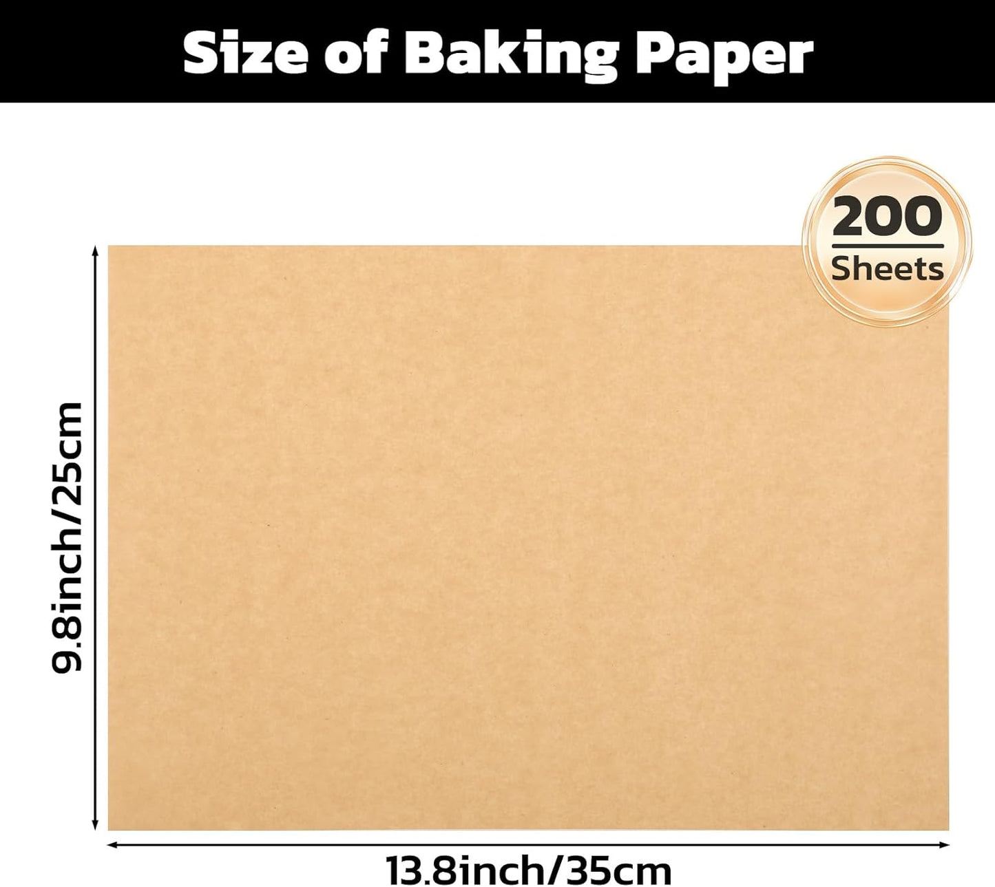 Beasea Parchment Paper Sheets - 200 Pcs Unbleached Nonstick Baking Paper | 10x14 Inch Heavy Duty for Air Fryer & Grilling