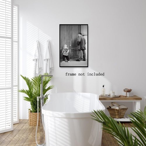 Big Daddy Bathroom Canvas Wall Art - Humorous Black and White Movie Poster | 8x12 Inch Unframed Decor