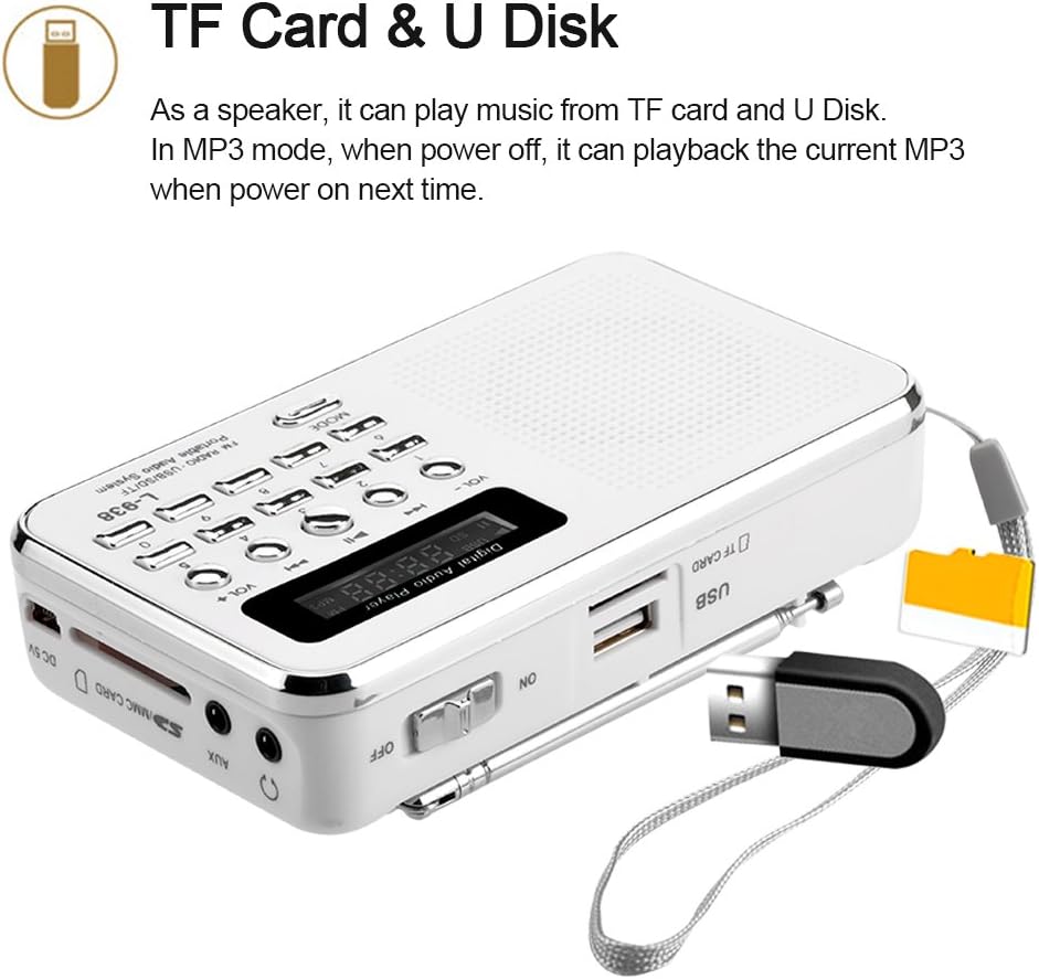 Docooler L-938 3W MP3 1.5 Inch MMC Mini FM Radio Digital Portable Stereo Speaker Audio Player High Fidelity Sound