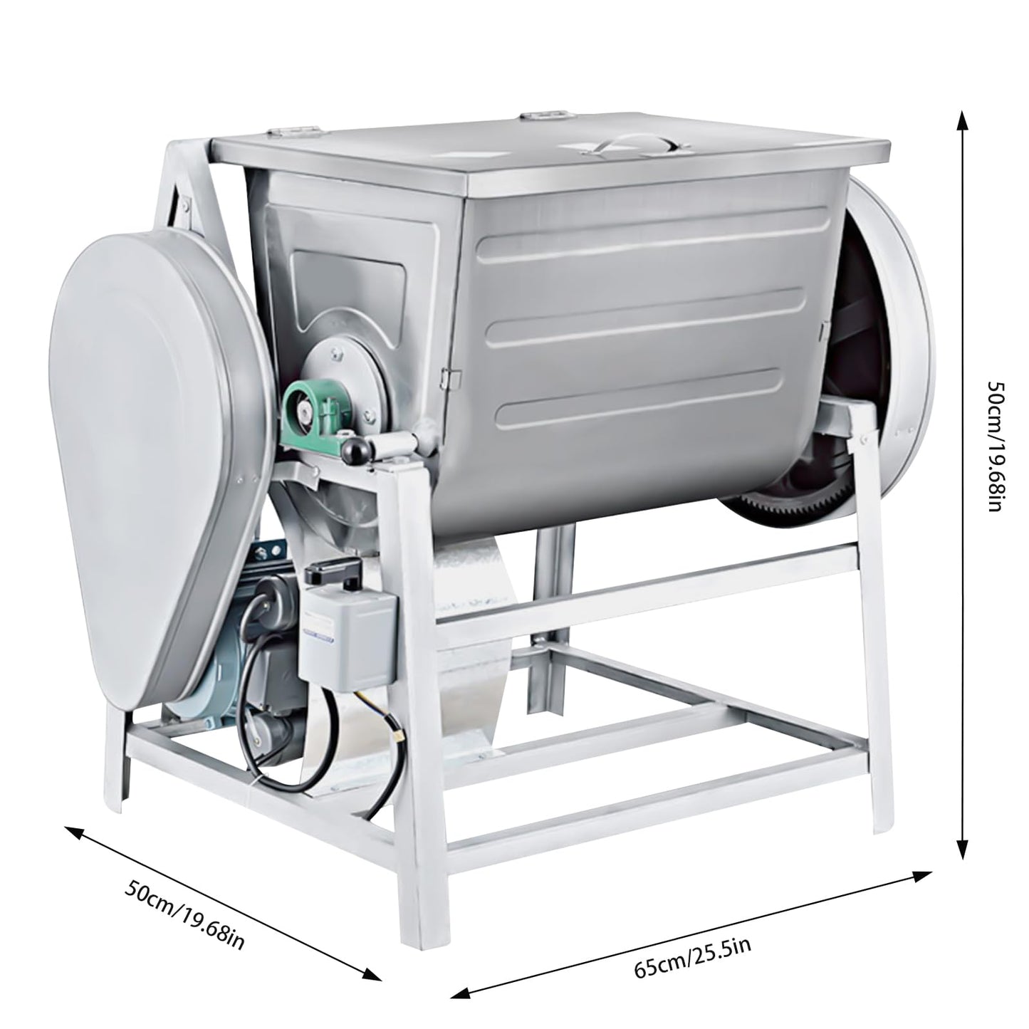 Commercial Dough Mixer Big Electric Flour Mixing Machine 1500W 30QT Large Capacity Heavy Duty Dough Kneading Machine with 90° Tilt Bowl, Dual Rotation for Bakeries, Pizzerias, Restaurants