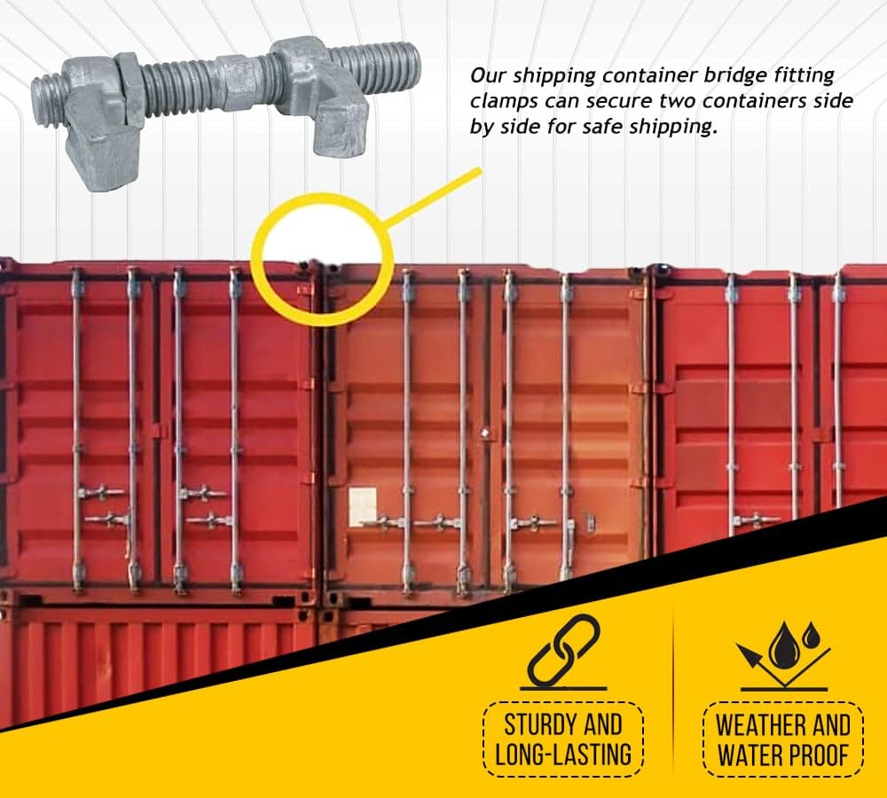 Mytee Products SEA RAIL Shipping Container Bridge Fittings Clamp- 380 mm Clamp (4 Pack)