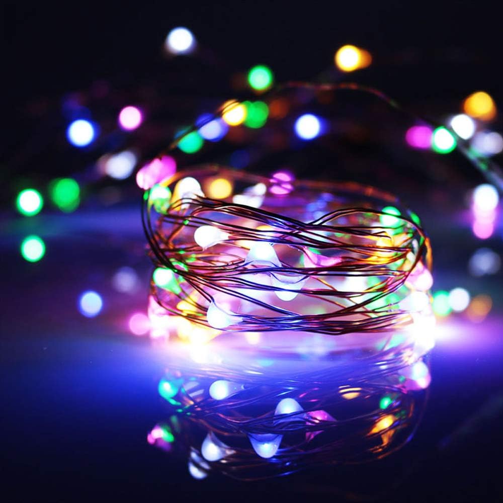 Skiennix Waterproof LED String Lights - 2 Pack 20ft 60 LED Fairy Lights | Multicolor Copper Wire
