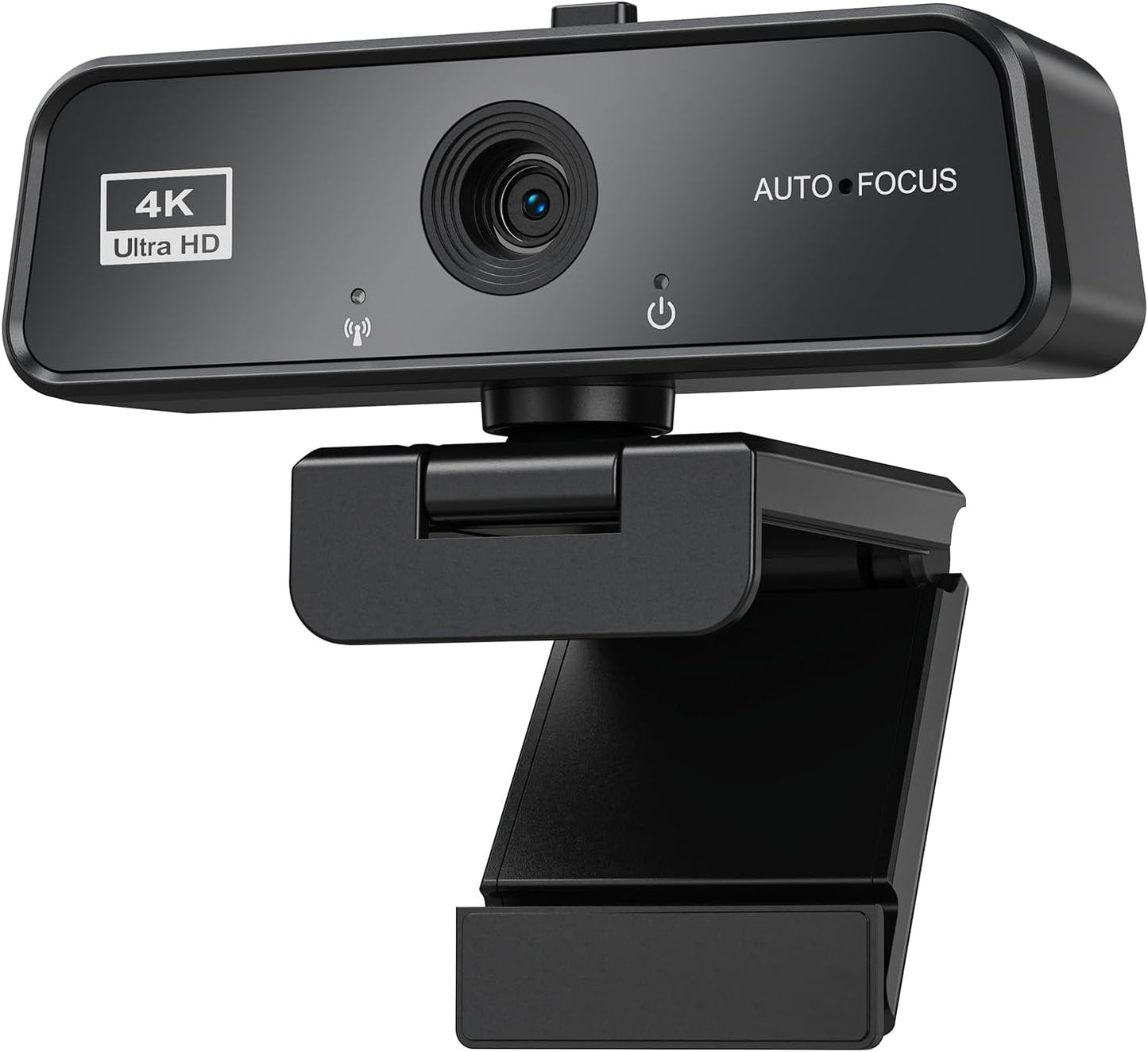 cbeyook 4K 90 Basic Autofocus Webcam, Wide Angle Computer Camera with Adjustable Monitor Clip, Built-in Mic & Plug