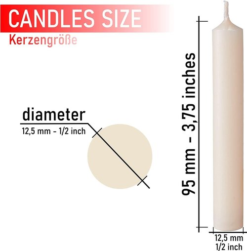BRUBAKER Tree Candles - Vintage Champagne Holders & 20 Pack of 3¾ x ½ Inch Christmas Candles