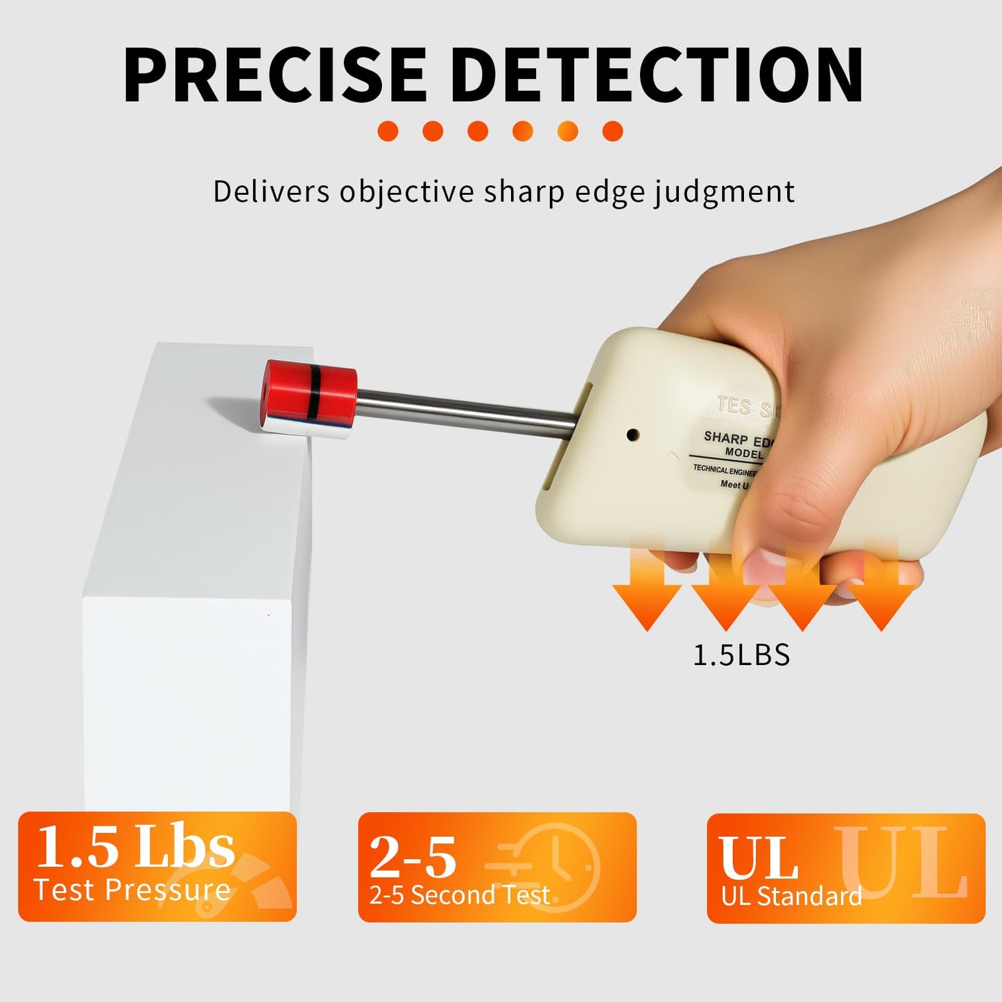 CHENNTAI Sharp Edge Tester, with 3 Layer Test Caps 21 Pack 1.5 Lbs Pressure 2 in Single Stroke 2-5 Sec Test Time UL Certified for Detecting Sharp Edges on Electrical Products Household Appliances