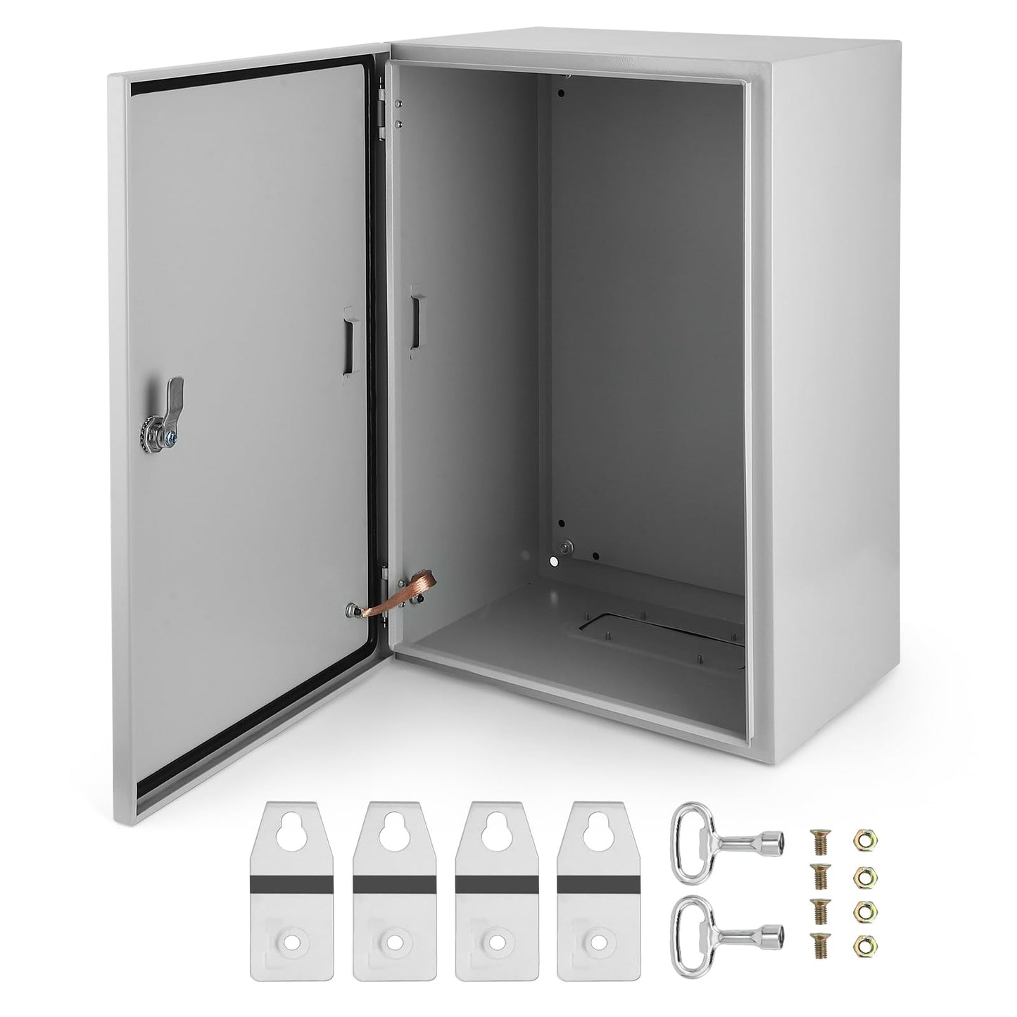 Electrical Box, 24 x 16 x 12'' NEMA 4X Steel Electrical Box, IP66 Waterproof & Dustproof, Outdoor/Indoor Electrical Junction Box, Lockable Junction Box