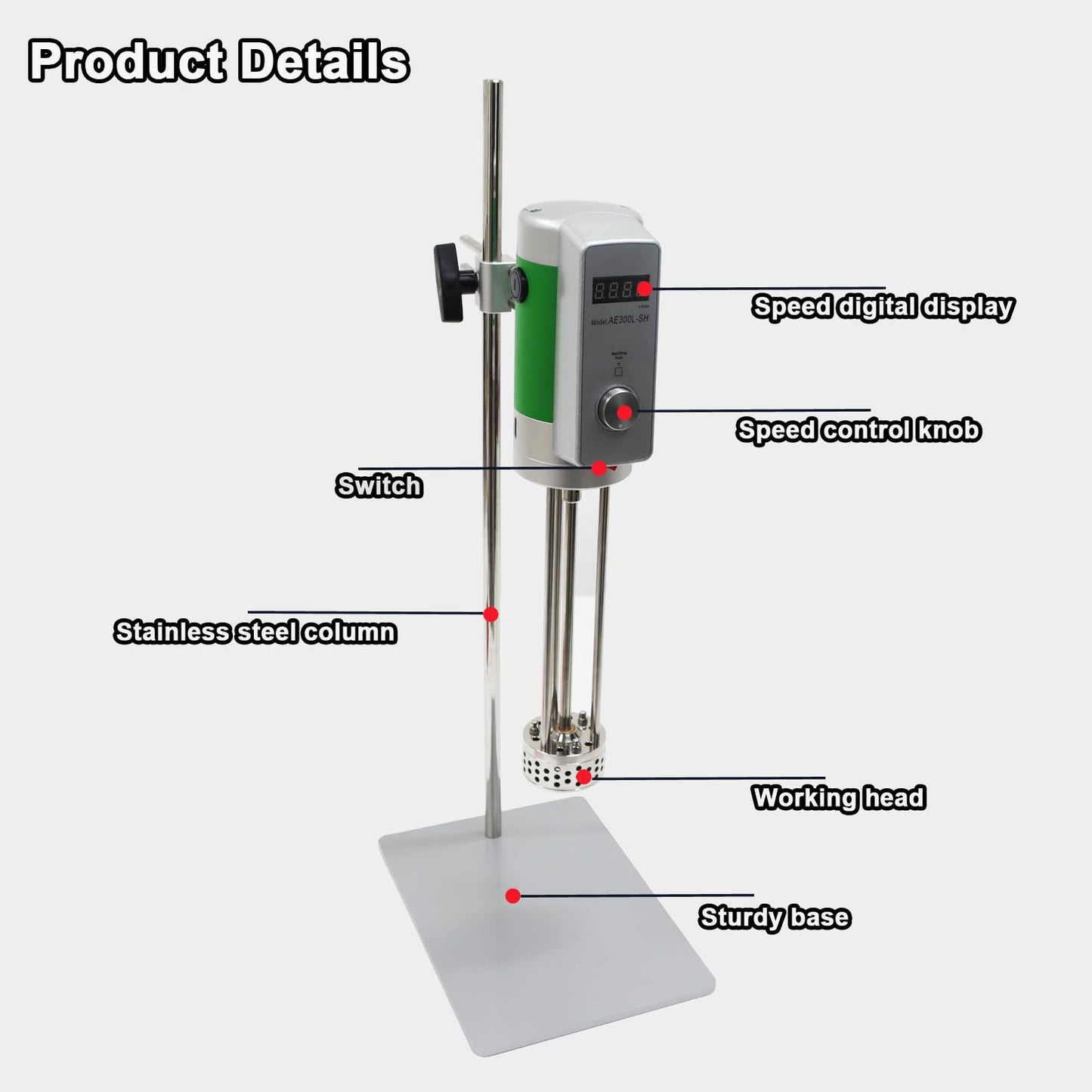 300W High Shear Homogenizer 220V 2000-13000rpm Digital High Shear Mixer Emulsification Machine Emulsion Homogenize Dispersion Machine with Stainless Steel Stirring Device Lab Homogenizer Emulsifier
