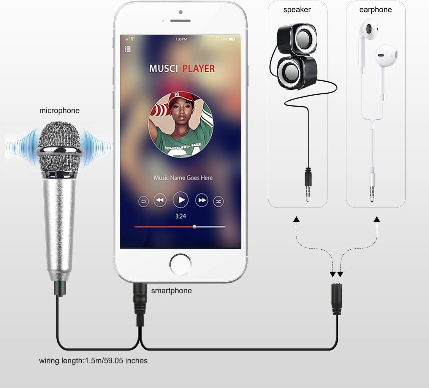 Uniwit Mini Portable Vocal/Instrument Microphone for Voice Video Recording Singing,Vlogging, Podcasting,Tiny Microphone