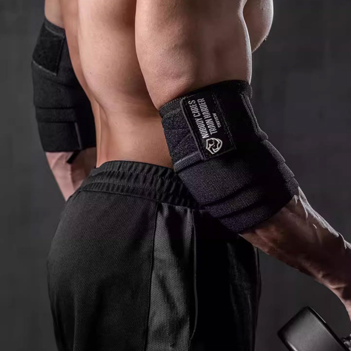 TAVIEW Elbow Wraps for Weightlifting (1 Pair), 47" Elastic Elbow Support & Compression Powerlifting, Fitness, Cross Training & Gym Workout, Elbow Straps Weight Lifting
